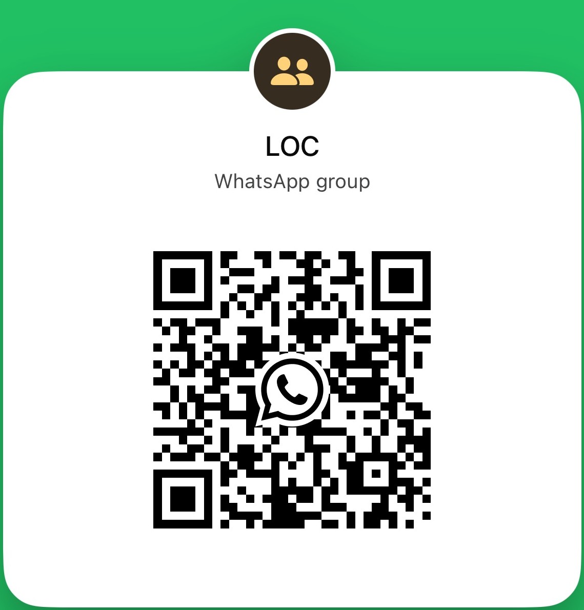 LOC WhatsApp-csoport QR-kódja